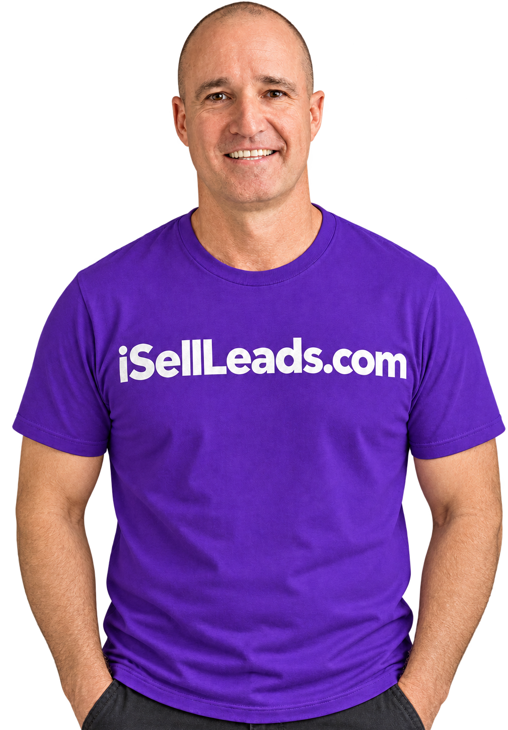 Garth, founder of ISellLeads.com, wearing the ISellLeads.com shirt